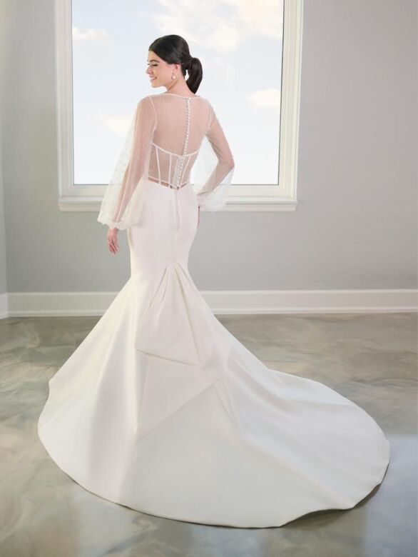 Adrianna Papell 31306 Illusion Topper Strapless Bridal Gown