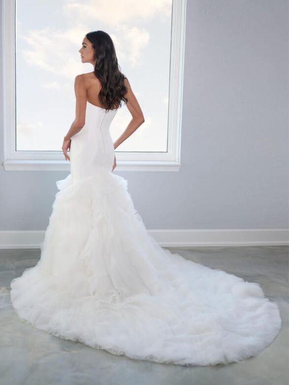 Adrianna Papell 31308 Ruffle Skirt Strapless Mermaid Bridal Gown