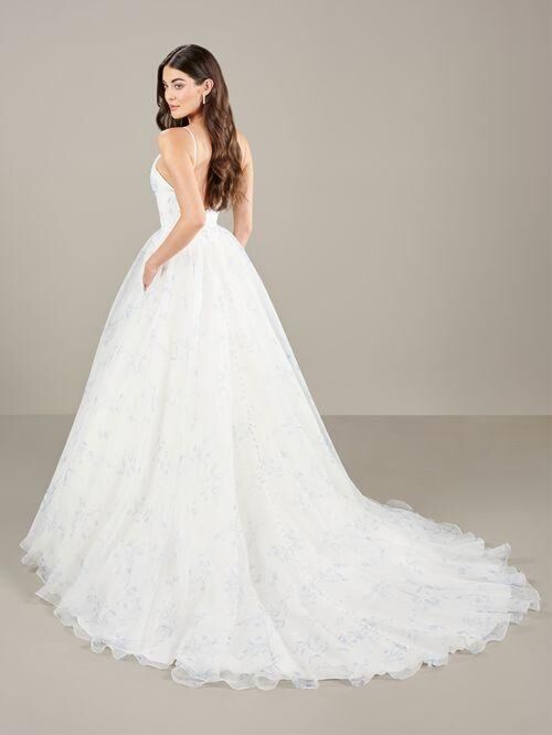Adrianna Papell 31271 Pleated Skirt V-Neck Wedding Dress