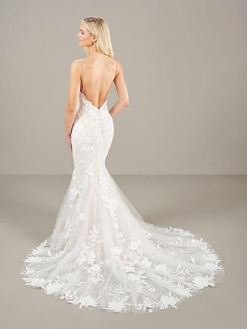 Adrianna Papell 31281 Open Back Spaghetti Strap Wedding Gown