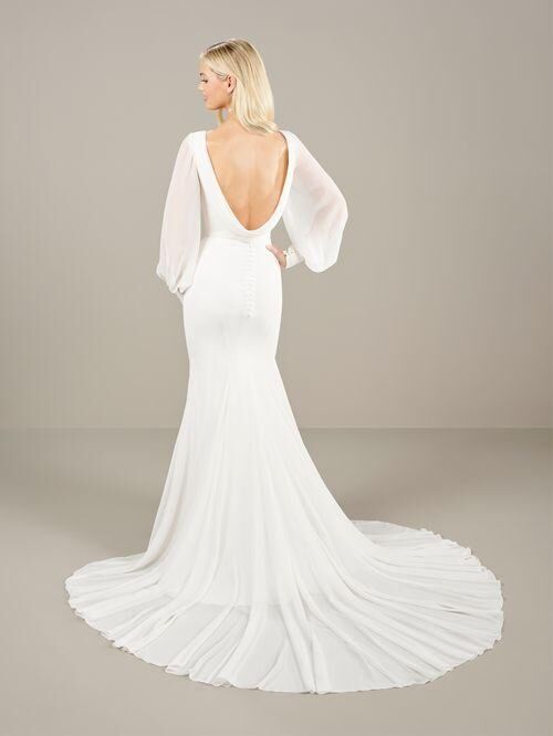 Adrianna Papell 31285 Cowl Back Bishop Sleeve Bridal Gown