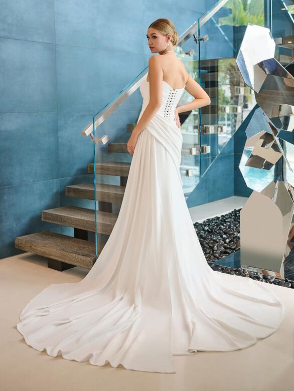 Adrianna Papell 31316 Side Streamer Drape Bodice Wedding Gown