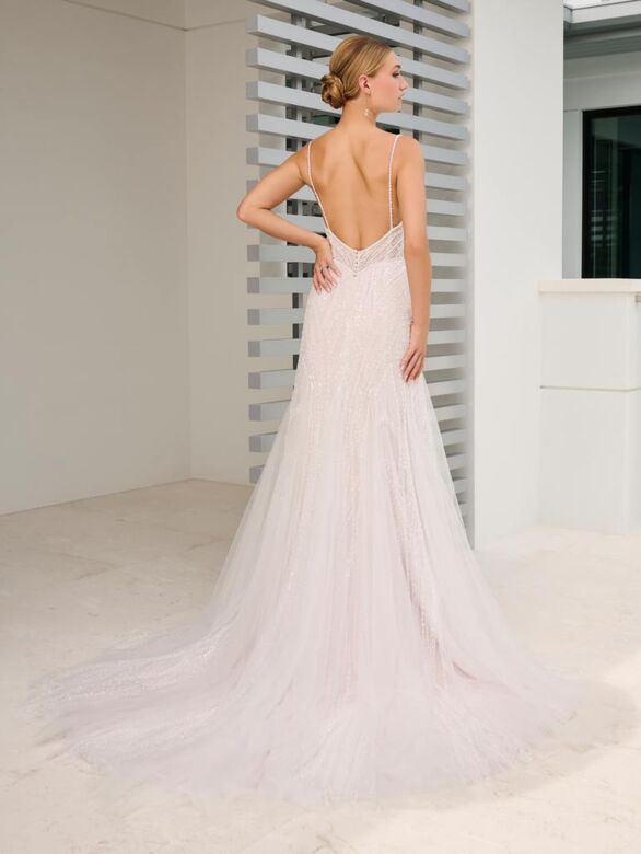 Adrianna Papell 31320 Godet Skirt Open Back Bridal Dress