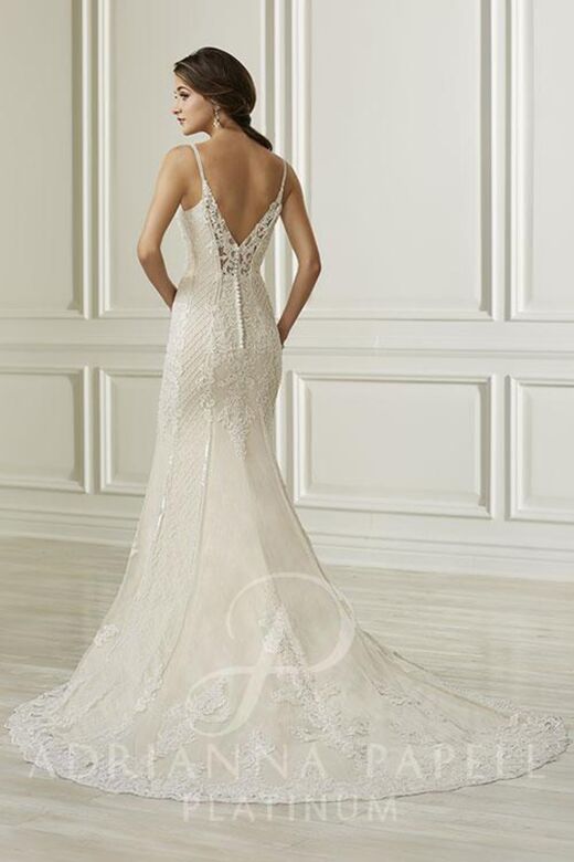 Adrianna Papell 31108 Spaghetti Strap Wedding Dress