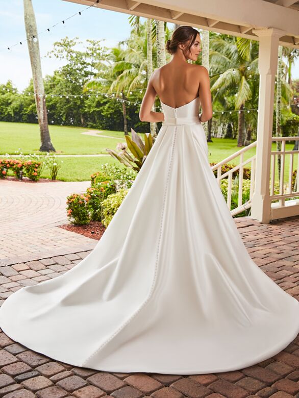Adrianna Papell 31209 Pleated Bodice Strapless Wedding Gown