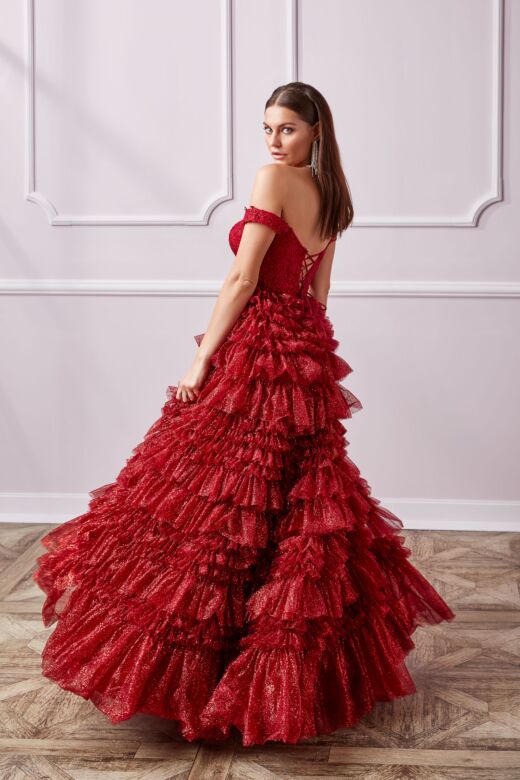 Aerie Couture 228 Tiered Skirt Off The Shoulder Dress