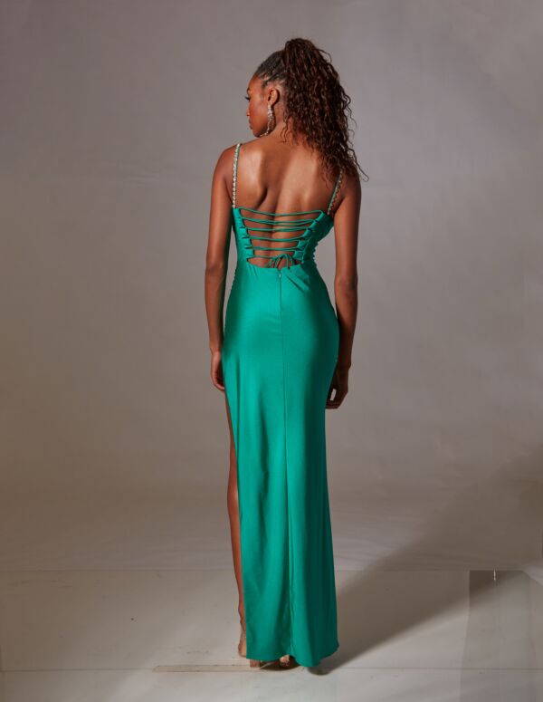 Aerie Couture 231 Side Slit Beaded Strap Dress