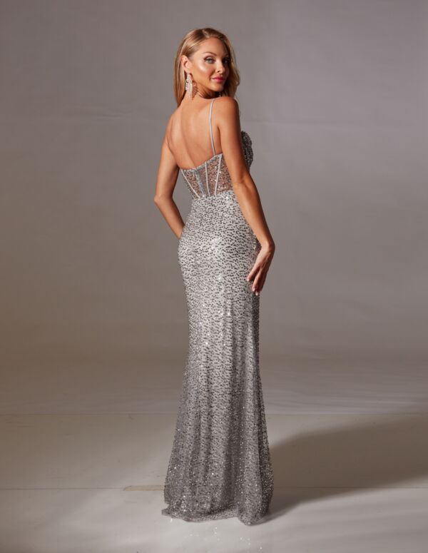 Aerie Couture 253 Slit Skirt Beaded Dress