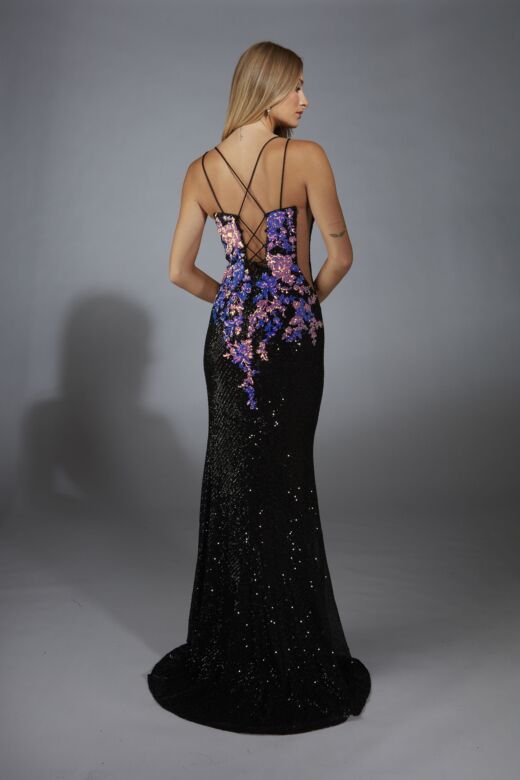 Aerie Couture 279 Plunging Neck Embellished Dress