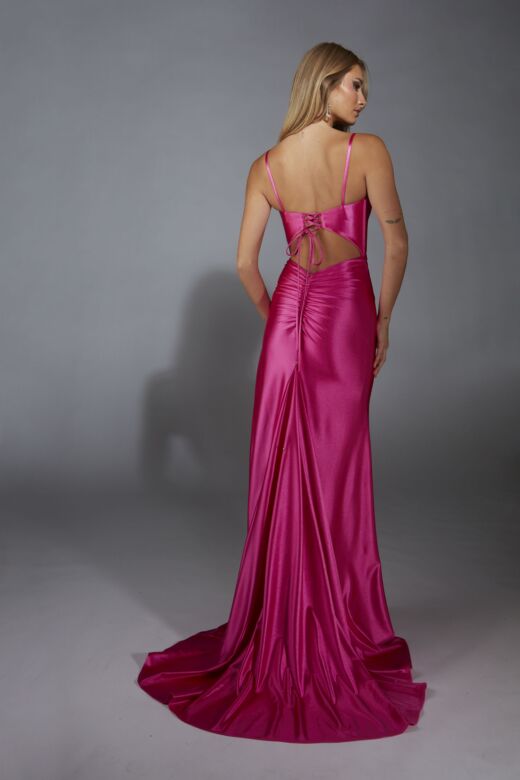 Aerie Couture 314 Side Slit Curved Neckline Dress