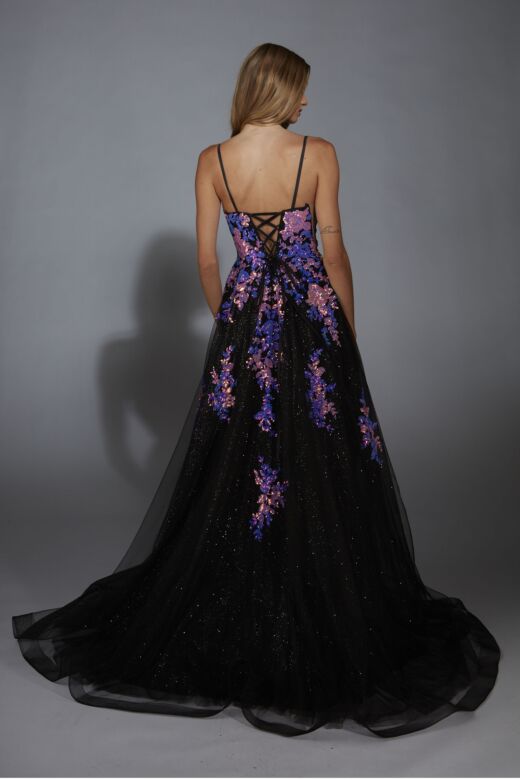 Aerie Couture 328 Plunging Neckline Embellished Dress