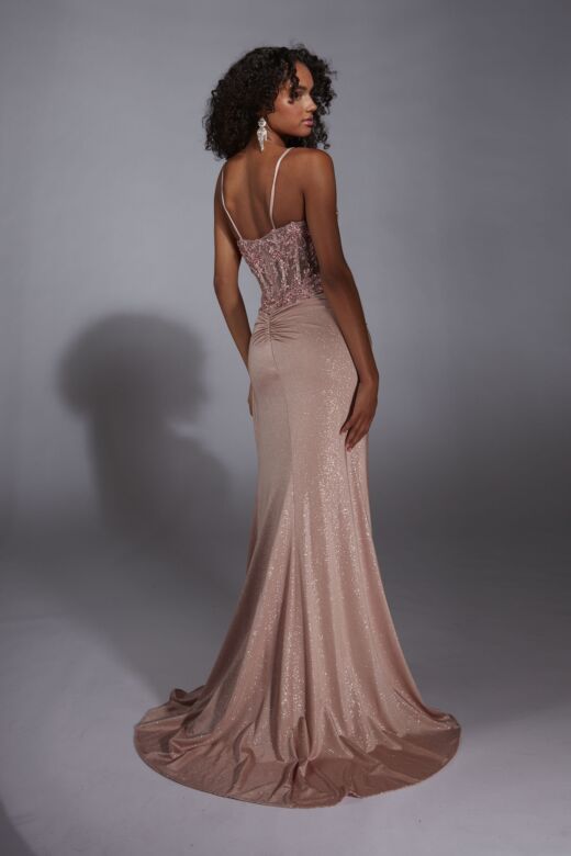 Aerie Couture 341 Beaded Bodice with Side Tail Dress