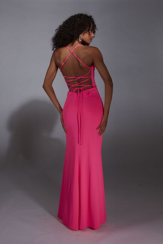 Aerie Couture 343 Slit Skirt Spaghetti Strap Dress