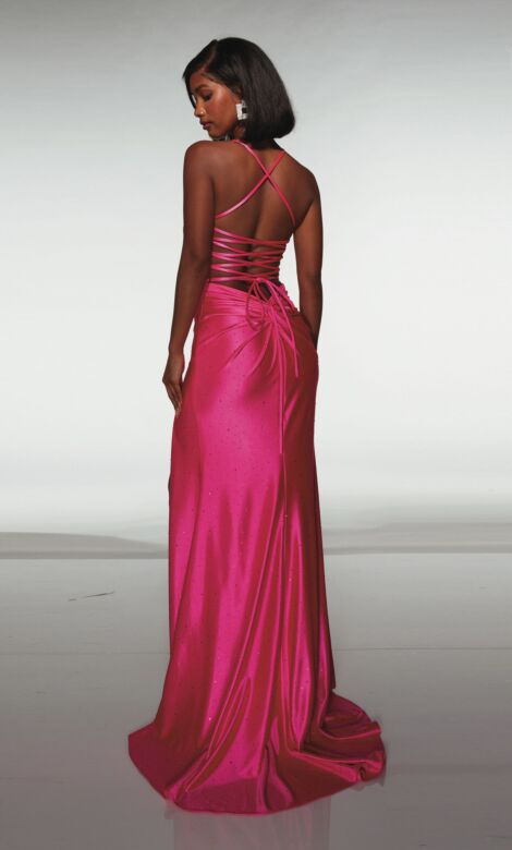 Aerie Couture 410 High Slit Straight Neckline Dress
