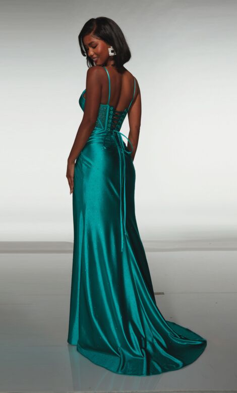 Aerie Couture 414 Sweep Train Plunging Neckline Dress