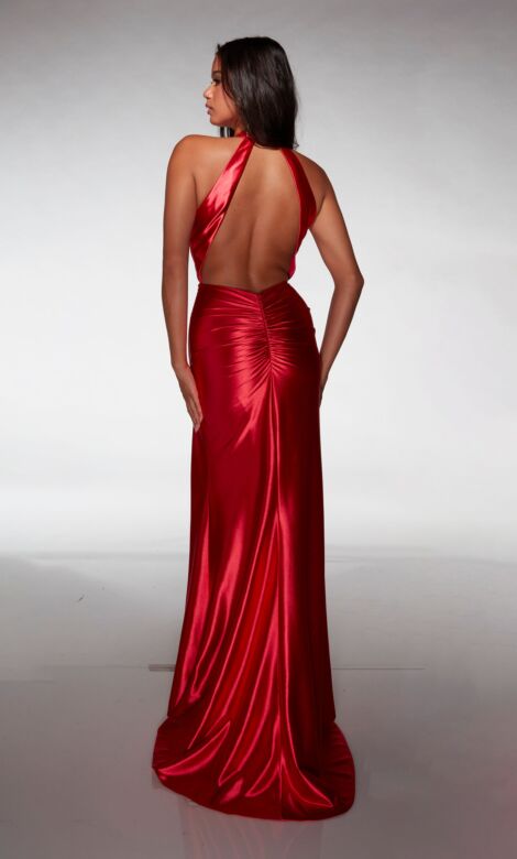 Aerie Couture 415 High Slit Plunging Halter Neck Dress