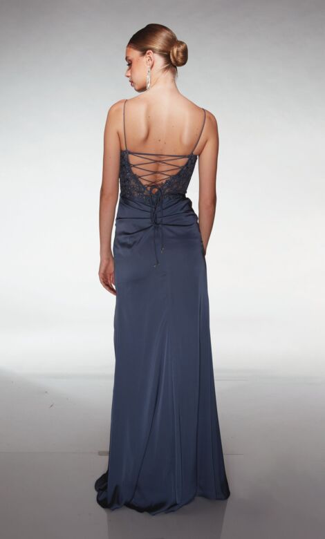 Aerie Couture 418 Drape Skirt Beaded Bodice Dress