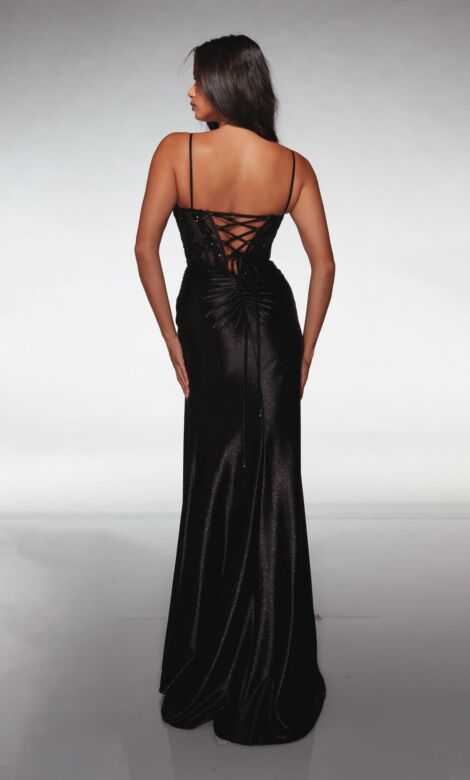 Aerie Couture 426 Beaded Corset Bodice Lace-Up Dress