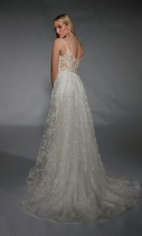 Alyce Paris 7121 Illusion Back Plunging Neck Wedding Gown