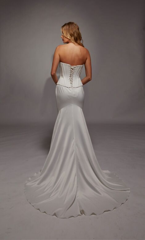 Alyce Paris 7136 Detachable Sleeves Strapless Corset Wedding Dress