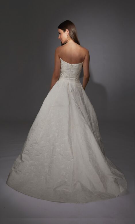 Alyce Paris 7155 Strapless Floral Jacquard Bridal Dress