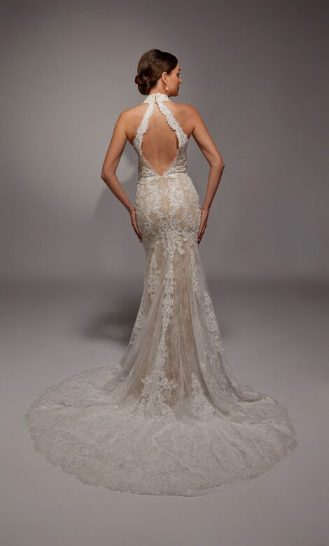 Alyce Paris 7159 High Neck Cutout Back Bridal Dress