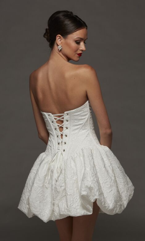 Alyce Paris 70096 A-Line Drop Waist Bubble Skirt Short Bridal Dress