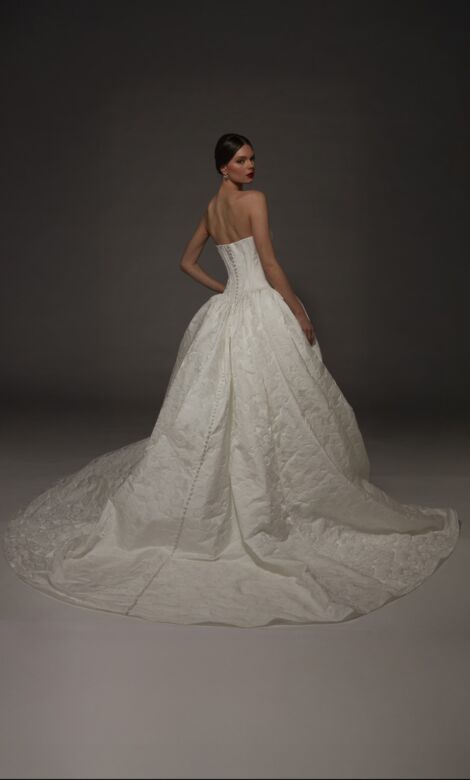 Alyce Paris 7165 Corset Bodice Drop Waist Jacquard Wedding Dress