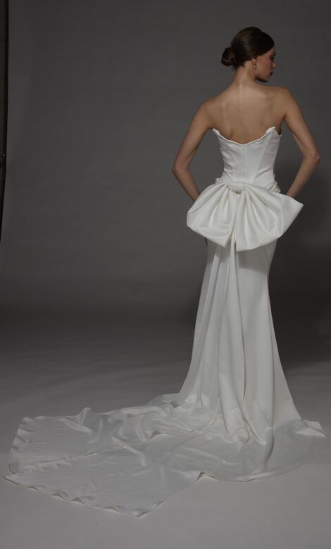 Alyce Paris 7177 Satin Back Bow Strapless Sweetheart Neck Wedding Gown