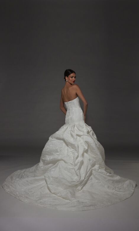 Alyce Paris 7185 Pick-Up Skirt Strapless Jacquard Wedding Gown
