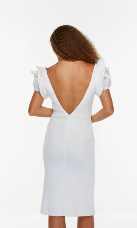 Alyce Paris 70024 Floral Sleeve Short Wedding Dress