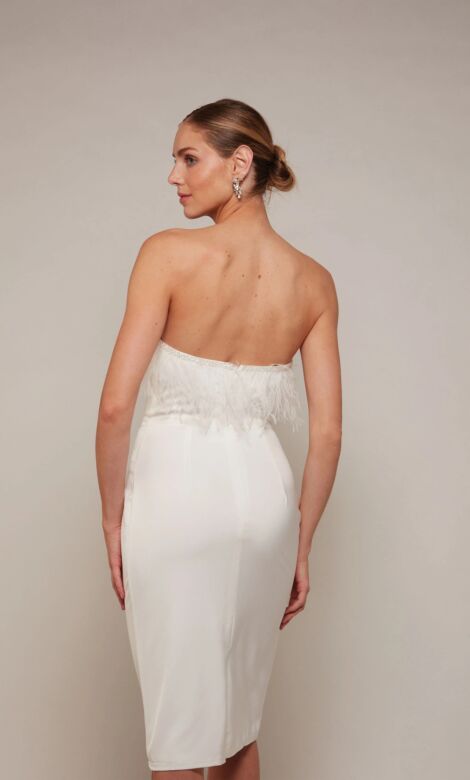 Alyce Paris 70028 Feather Neckline Short Wedding Dress