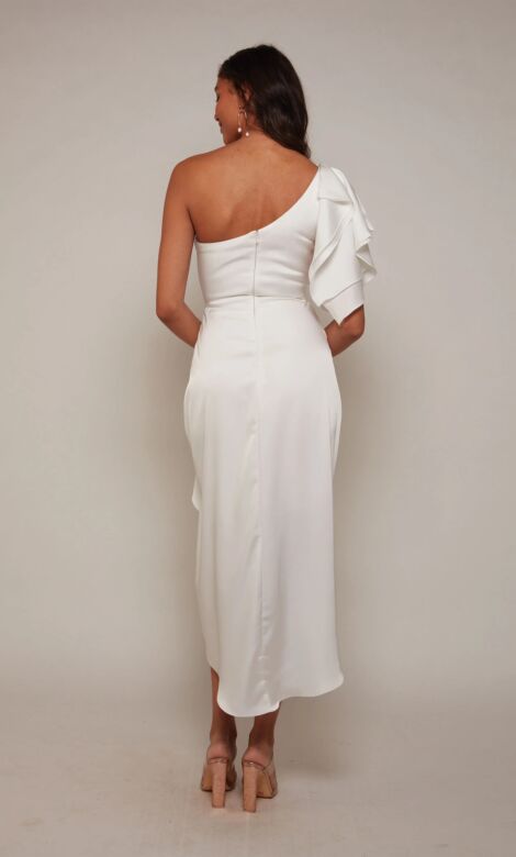 Alyce Paris 70035 One Shoulder Ruffle Wedding Dress