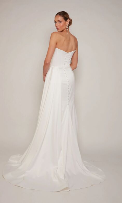 Alyce Paris 7093 High Slit Corset Bodice Wedding Gown