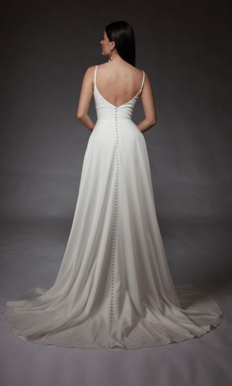 Alyce Paris 7095 Back Buttons High Slit Bridal Gown
