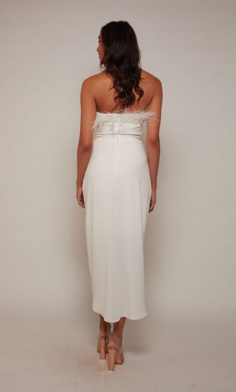 Alyce Paris 70034 Feather Neckline Short Wedding Dress