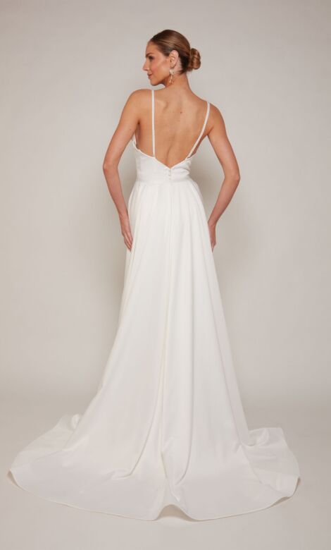 Alyce Paris 7090 Detachable Train Spaghetti Straps Wedding Dress