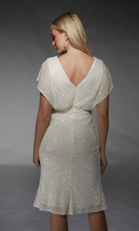 City Hall Wedding Dress Alyce Paris 70063 Batwing Sleeve 