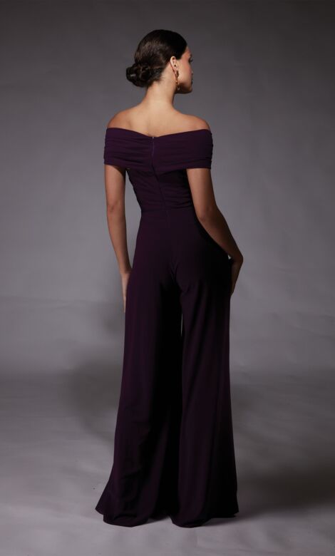 Alyce Paris 70067 Crisscross Bodice Wide-Leg Wedding Jumpsuit