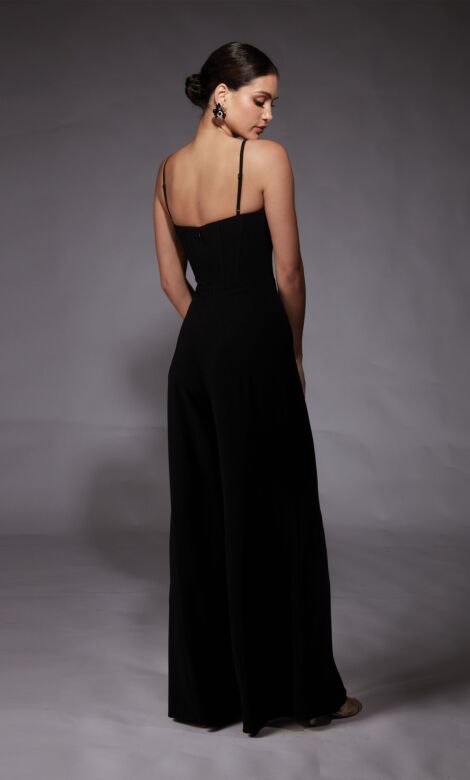 Alyce Paris 70075 Cowl Neck Corset Bodice Wedding Jumpsuit