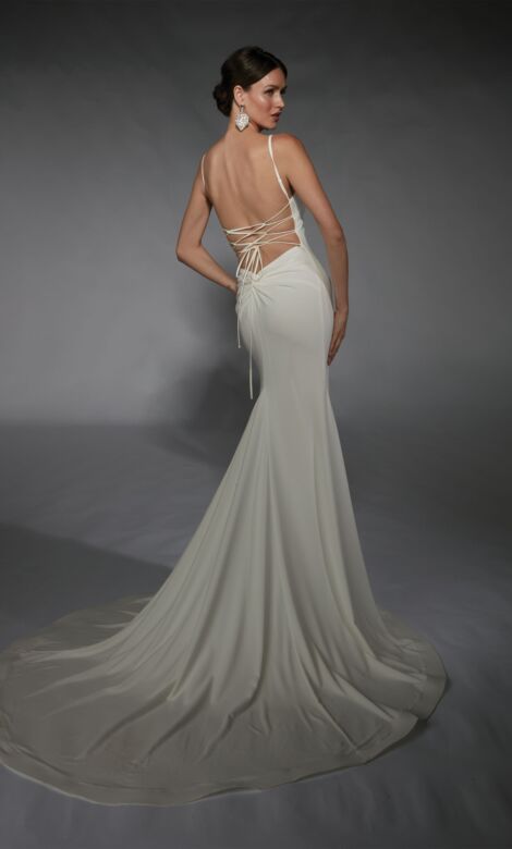 Alyce Paris 7108 Lace Up Back V-Neck Bridal Dress