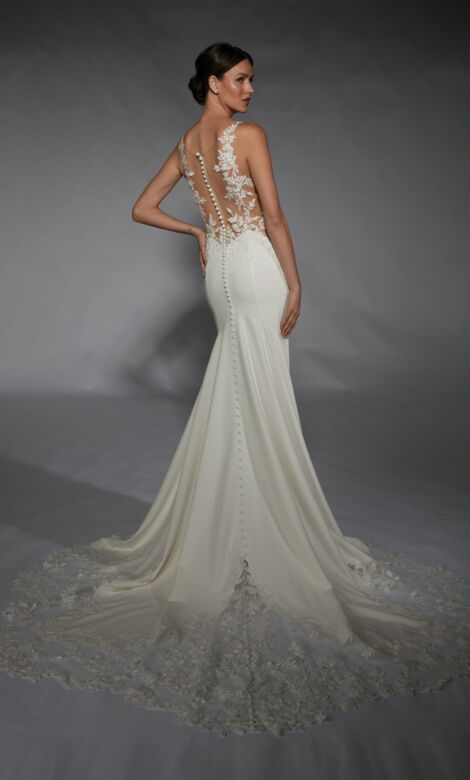Alyce Paris 7117 Cutaway Train Illusion Bodice Bridal Gown