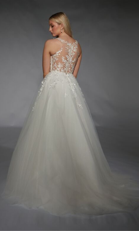 Alyce Paris 7128 Illusion Back Plunging Neck Wedding Dress