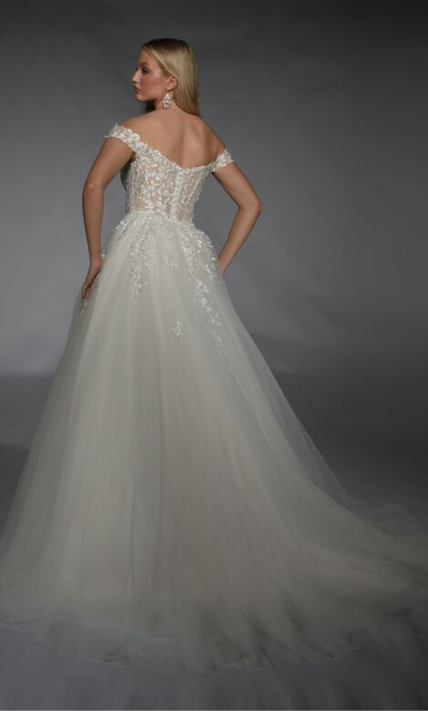 Alyce Paris 7129 Off-The-Shoulder Corset Bodice Wedding Dress