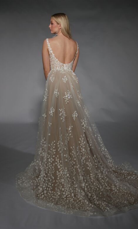 Alyce Paris 7132 A-Line Plunging Neck Wedding Dress