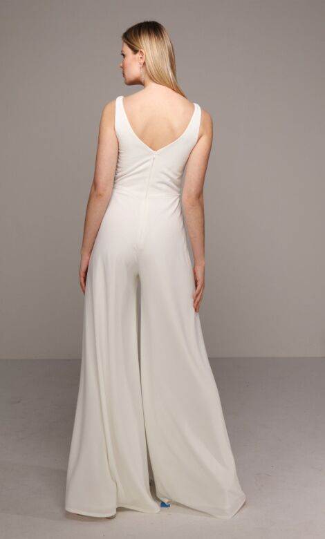 Alyce Paris 70021 V-Neck Sleeveless Wide-leg Wedding Jumpsuit