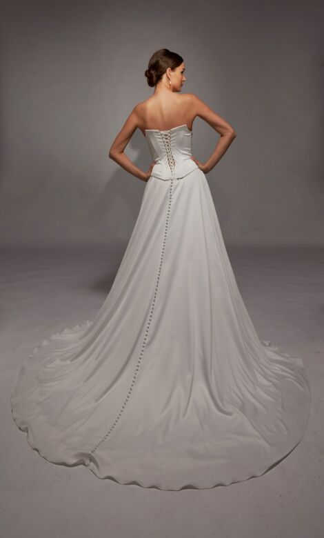 Alyce Paris 7142 Basque Waist Removable Sleeve Satin Bridal Gown