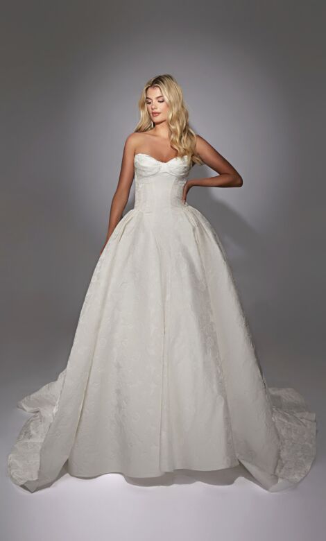 Alyce Paris 7163 Lace Basque Waist Strapless Wedding Dress