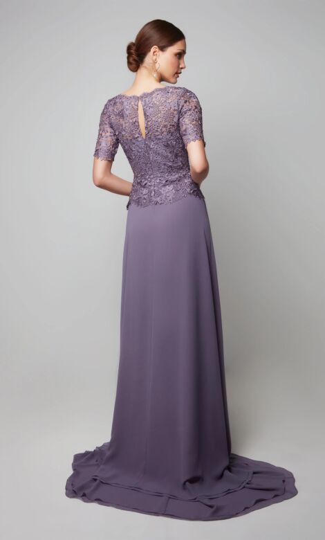 Alyce Paris 27556 Layered Skirt Lace Bodice Dress