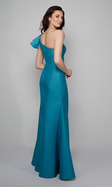 Alyce Paris 27641 Ruffle Sleeve One Shoulder Dress
